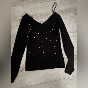 Black Sweater with rhinestones